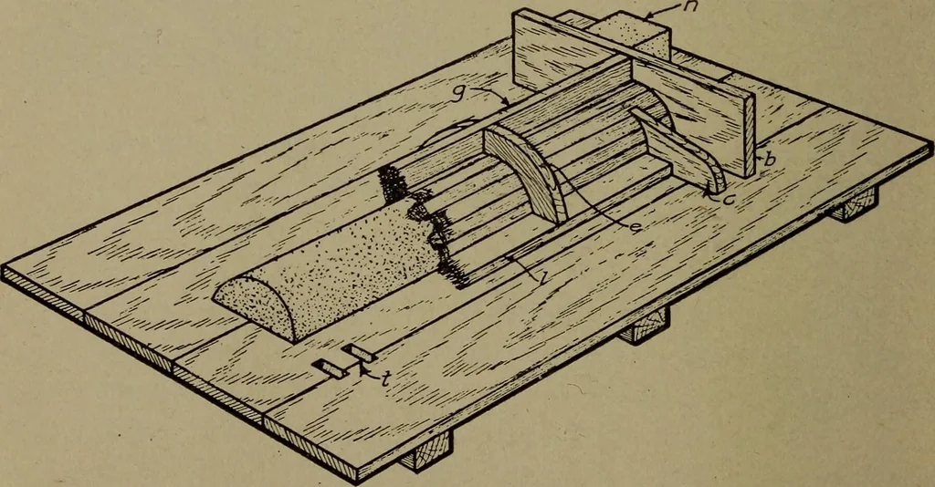 An illustration from Pattern making; a practical treatise for the pattern maker on wood-working and wood turning, tools and equipment, construction of simple and complicated patterns, modern molding machines and molding practice, 1916, leaf 229