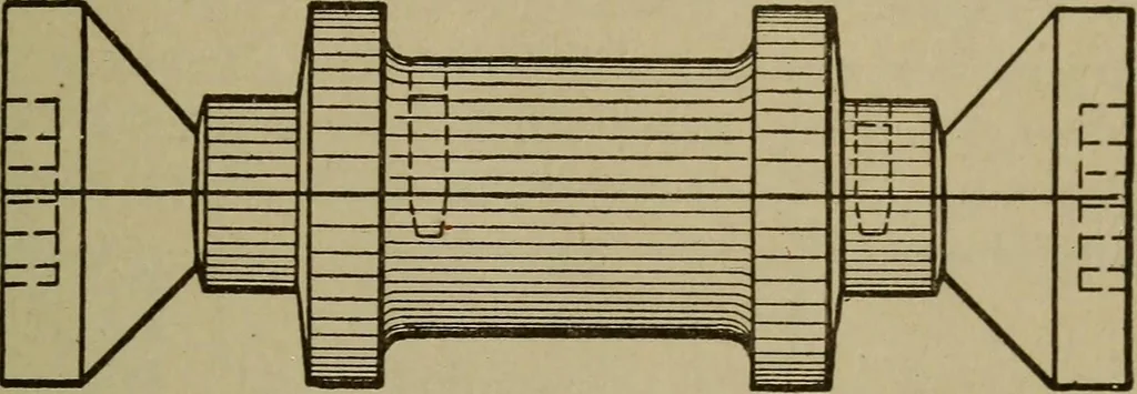 An illustration from Pattern making; a practical treatise for the pattern maker on wood-working and wood turning, tools and equipment, construction of simple and complicated patterns, modern molding machines and molding practice, 1916, leaf 96