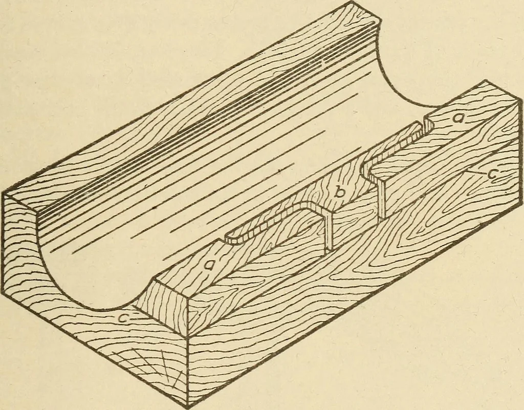 An illustration from Pattern making; a practical treatise for the pattern maker on wood-working and wood turning, tools and equipment, construction of simple and complicated patterns, modern molding machines and molding practice, 1921, leaf 156