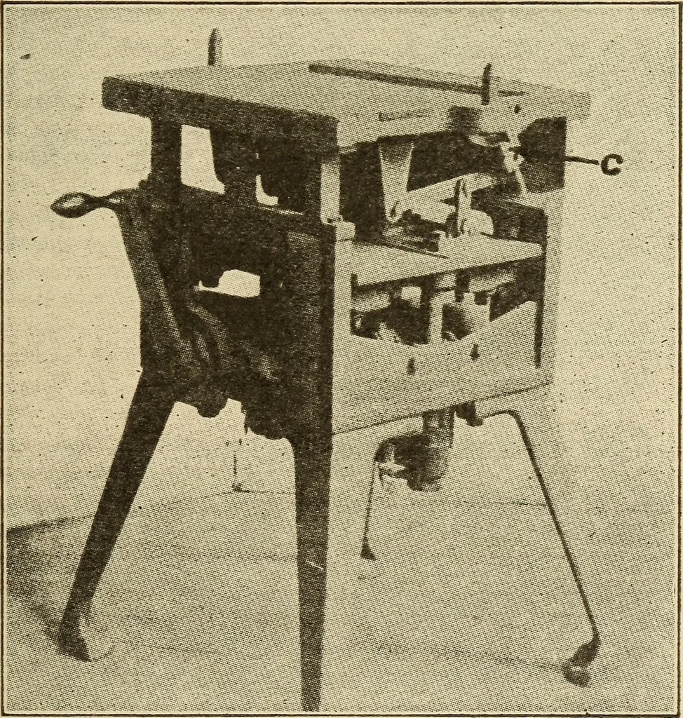An illustration from Pattern making; a practical treatise for the pattern maker on wood-working and wood turning, tools and equipment, construction of simple and complicated patterns, modern molding machines and molding practice, 1921, leaf 202