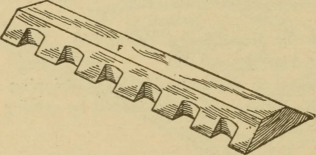 An illustration from Pattern making; a practical treatise for the pattern maker on wood-working and wood turning, tools and equipment, construction of simple and complicated patterns, modern molding machines and molding practice, 1921, leaf 215