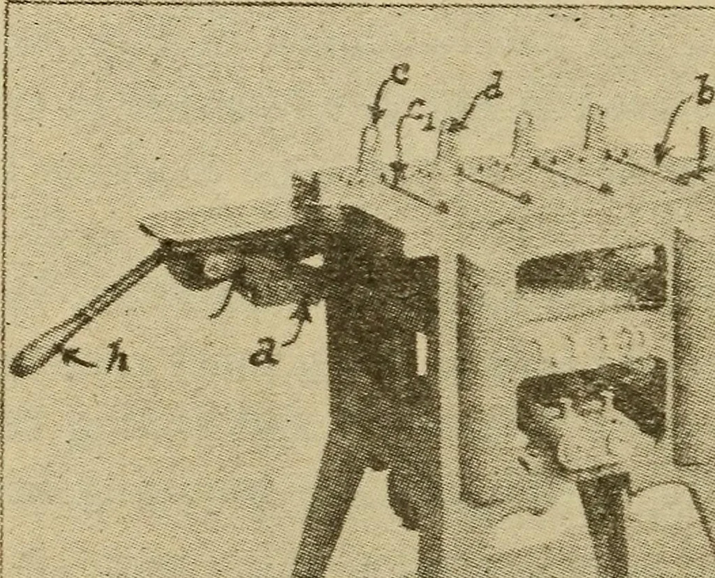 An illustration from Pattern making; a practical treatise for the pattern maker on wood-working and wood turning, tools and equipment, construction of simple and complicated patterns, modern molding machines and molding practice, 1921, leaf 217