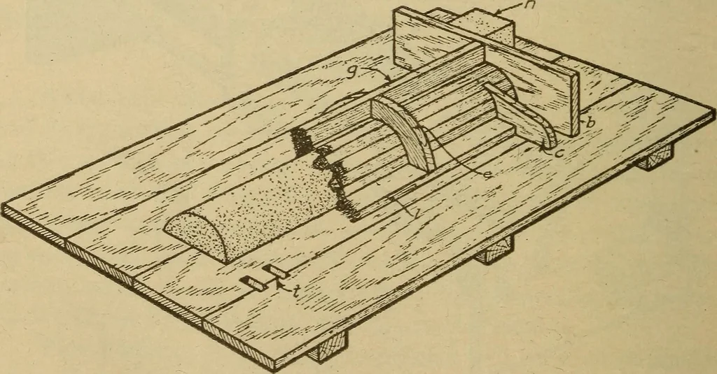 An illustration from Pattern making; a practical treatise for the pattern maker on wood-working and wood turning, tools and equipment, construction of simple and complicated patterns, modern molding machines and molding practice, 1921, leaf 229