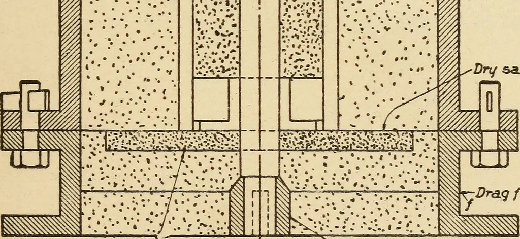 An illustration from Pattern making; a practical treatise for the pattern maker on wood-working and wood turning, tools and equipment, construction of simple and complicated patterns, modern molding machines and molding practice, 1921, leaf 240