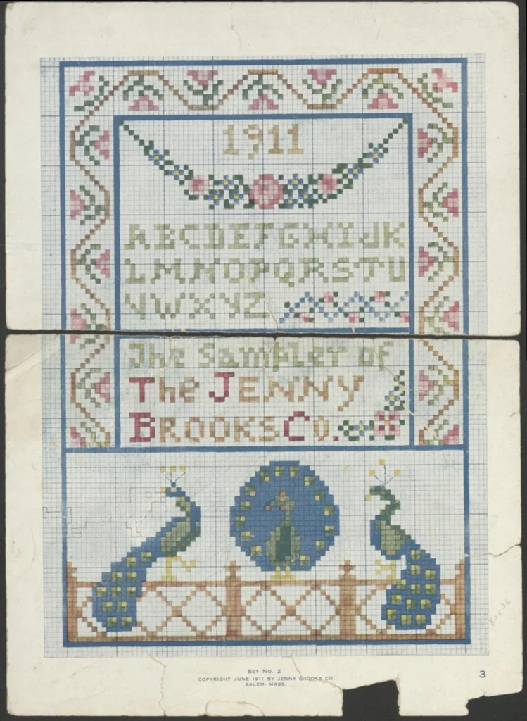 An illustration from Patterns for cross stitch., 1913, leaf 11