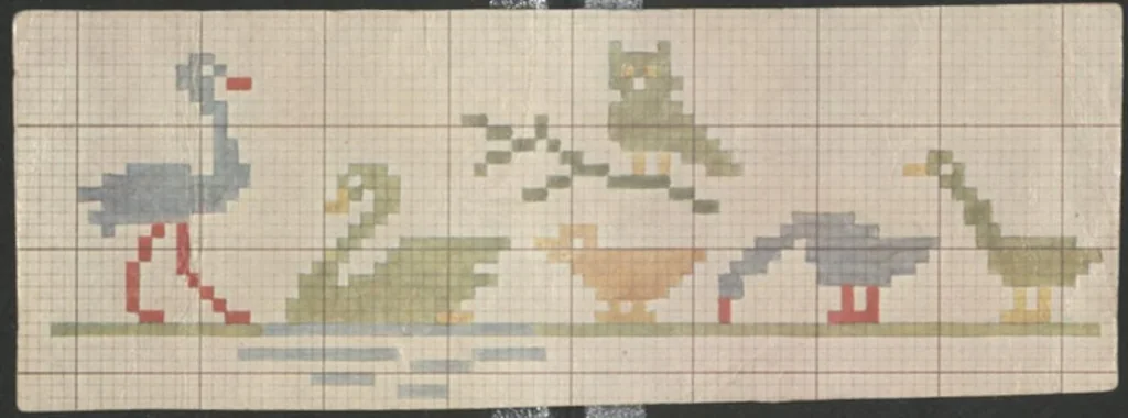 An illustration from Patterns for cross stitch., 1913, leaf 23