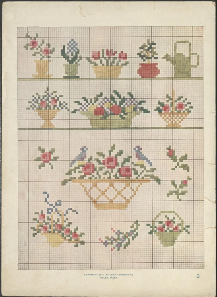 An illustration from Patterns for cross stitch., 1913, leaf 3