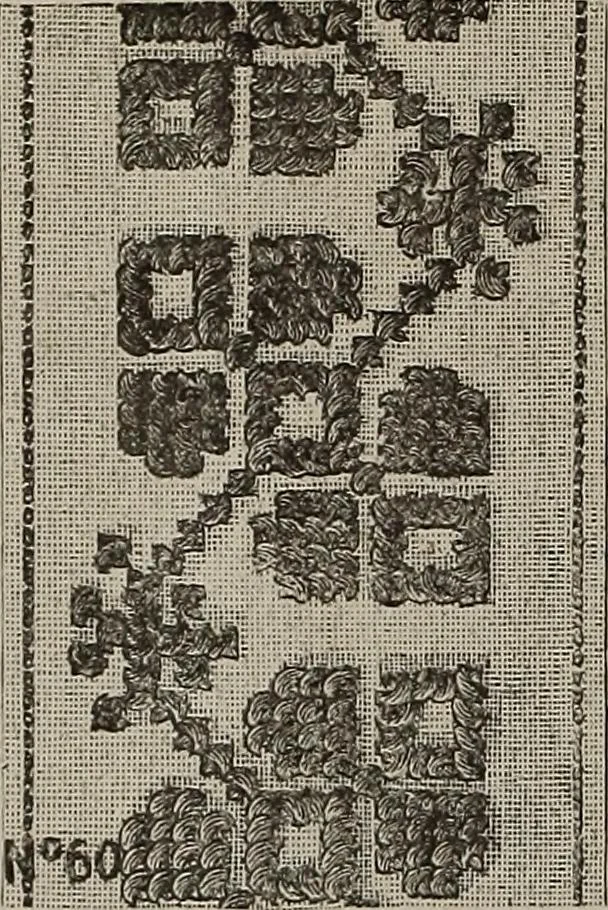 An illustration from Patterns for needle work : including the various kinds of embroidery, lacework, etc., with diagrams showing the methods of making the various stiches, 1882, leaf 9