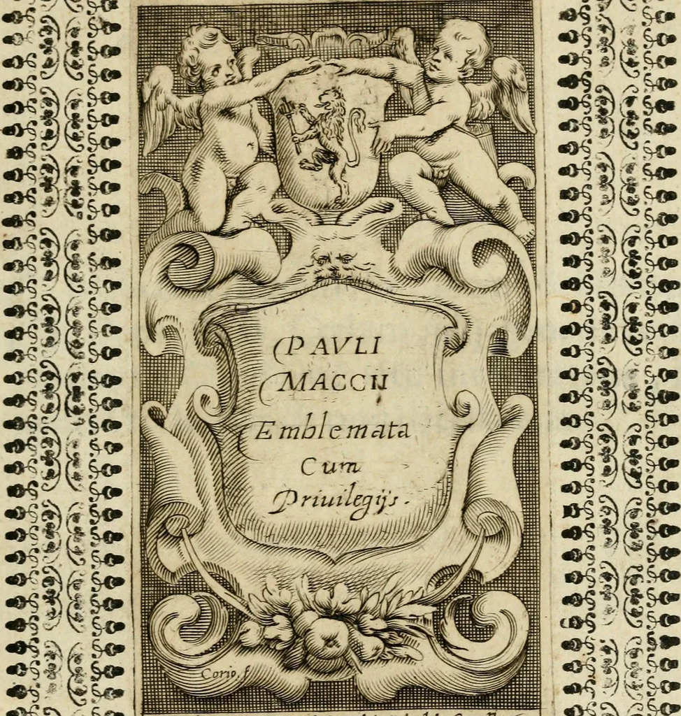An illustration from Pauli Maccii Emblemata, 1628, leaf 8