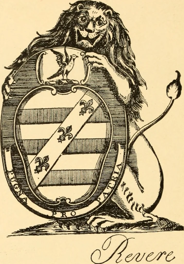 An illustration from The Paul Revere album : containing a complete description of Goss' "Life of Col. Paul Revere," and more than twenty engravings with descriptions of incidents in the life of the hero of the "Midnight ride," April 18, 1775, 1904, leaf 37