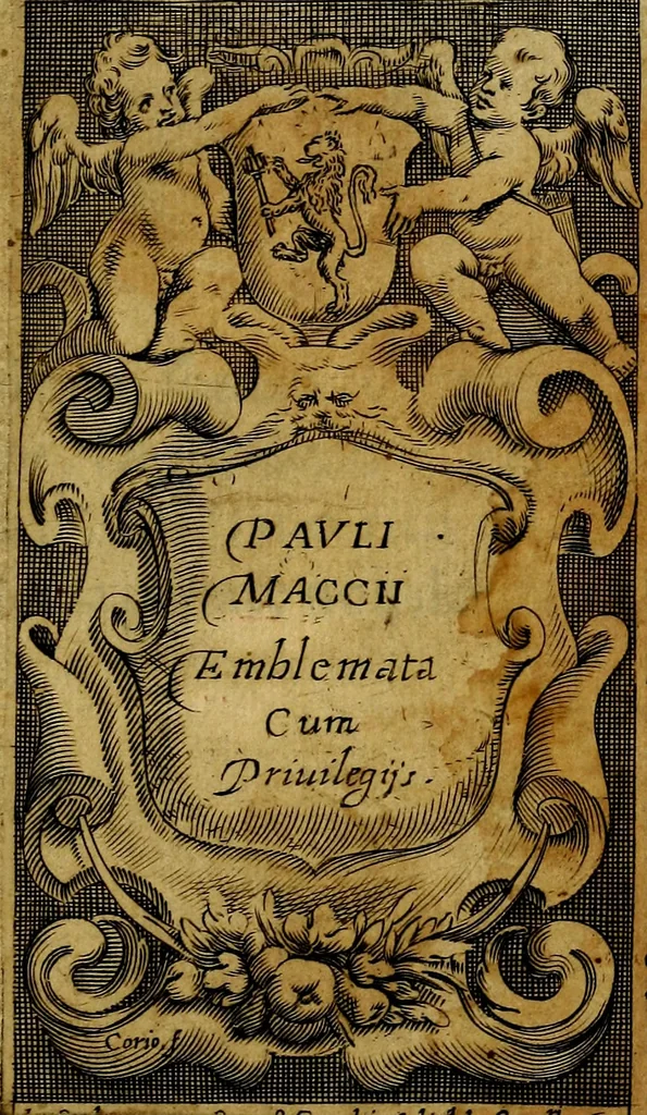 An illustration from Pavli Macii Emblemata .., 1628, leaf 4