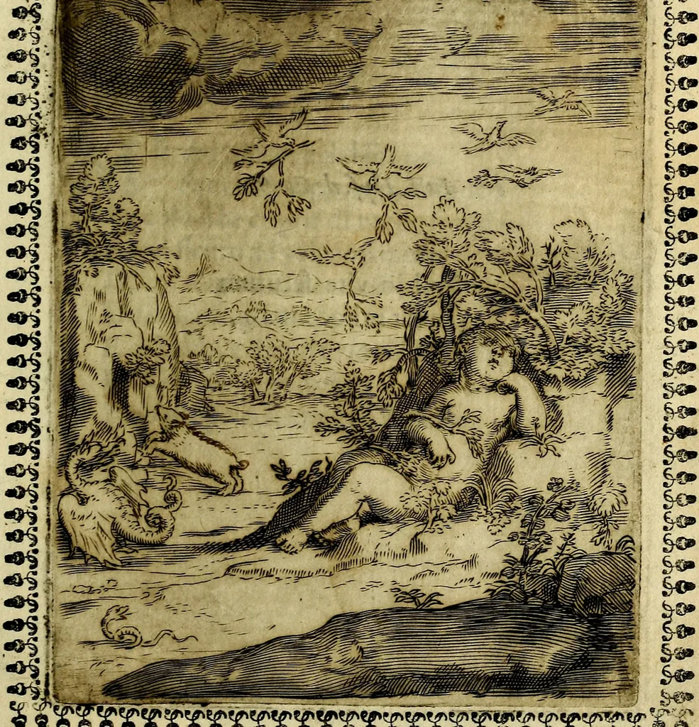 An illustration from Pavli Macii Emblemata .., 1628, leaf 80