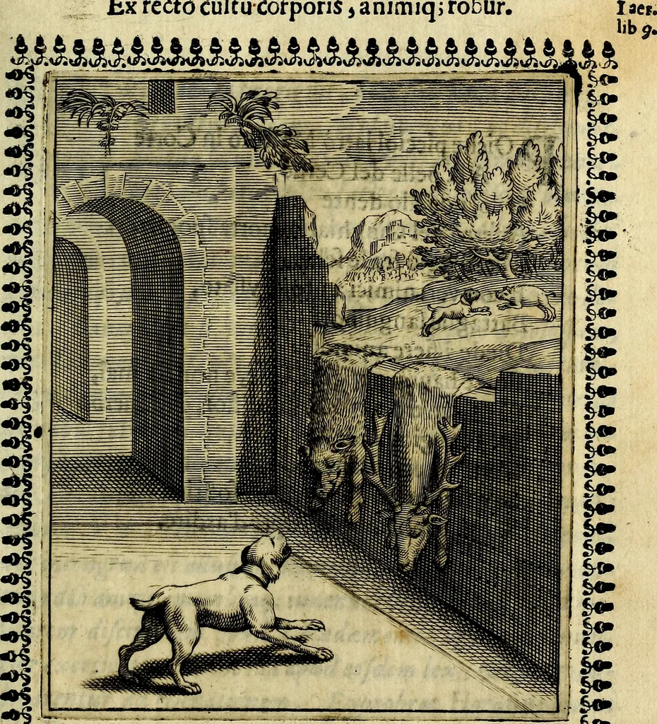 An illustration from Pavli Macii Emblemata .., 1628, leaf 12