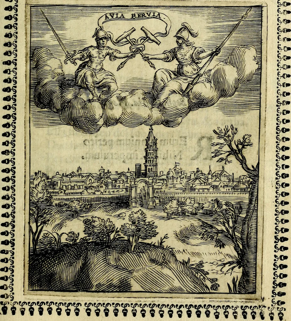 An illustration from Pavli Macii Emblemata .., 1628, leaf 18