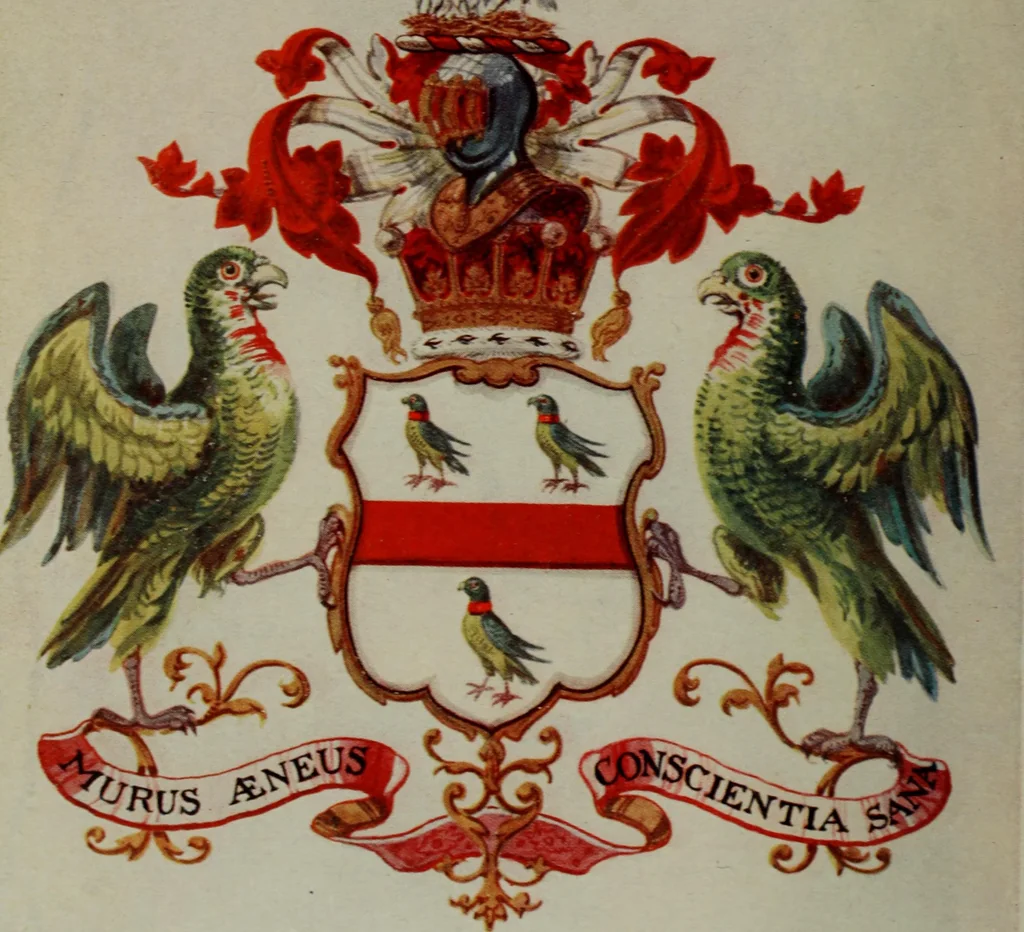 An illustration from Peeps at heraldry, 1912, leaf 59