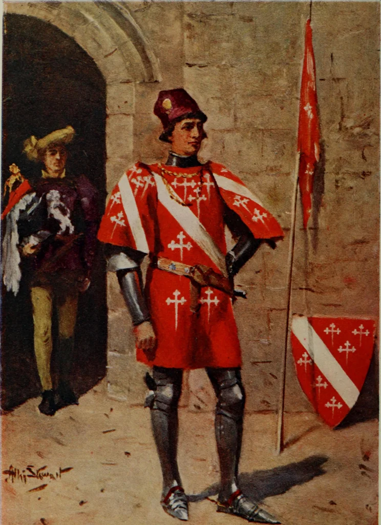 An illustration from Peeps at heraldry, 1912, leaf 7