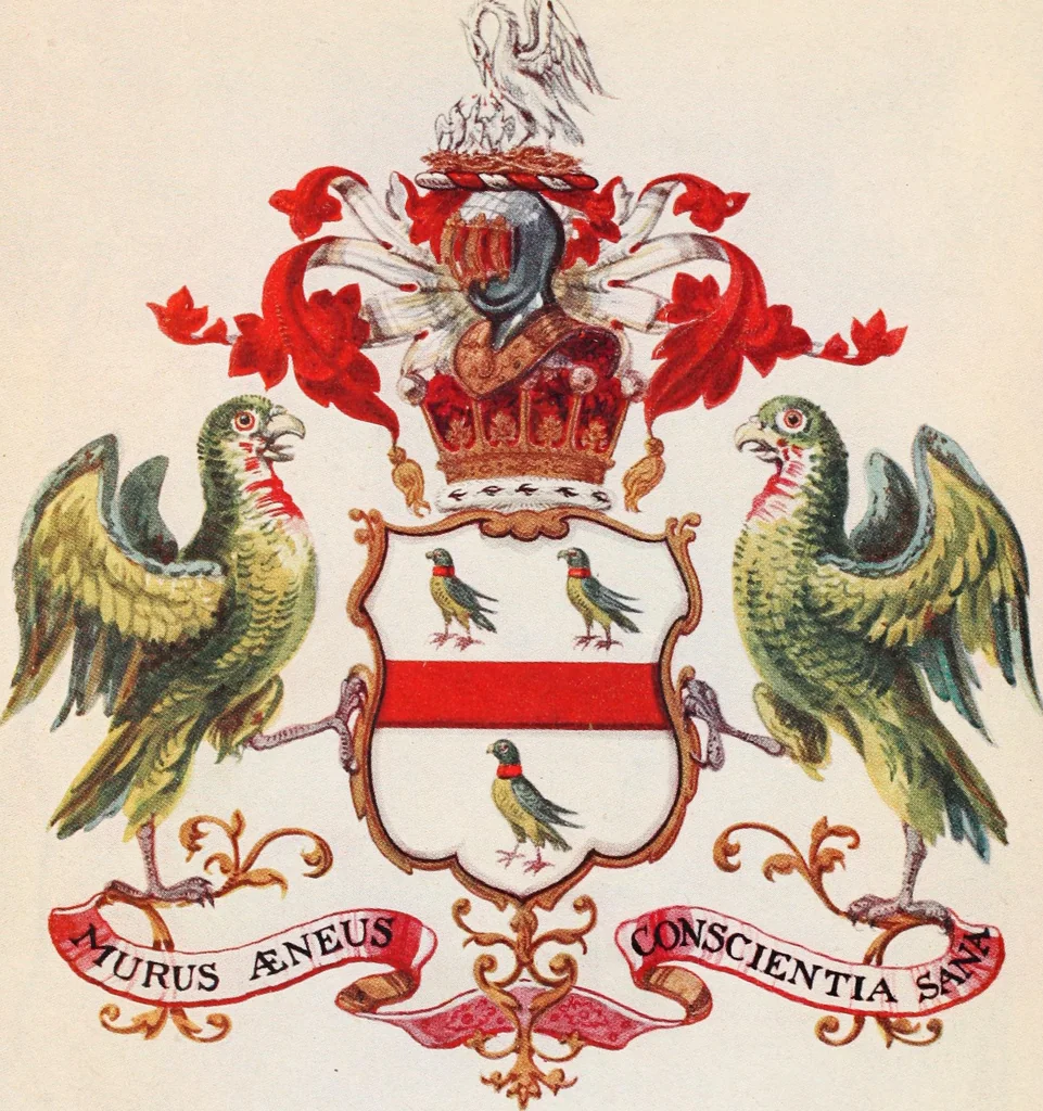 An illustration from Peeps at heraldry, 1912, leaf 61