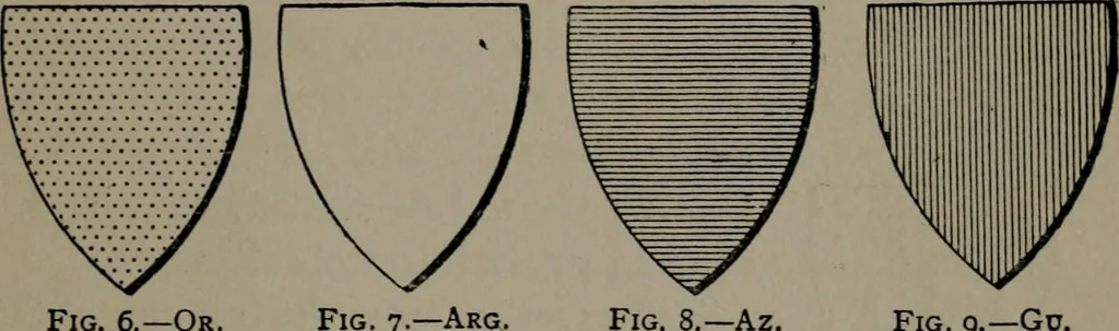 An illustration from Peeps at heraldry, 1912, leaf 28