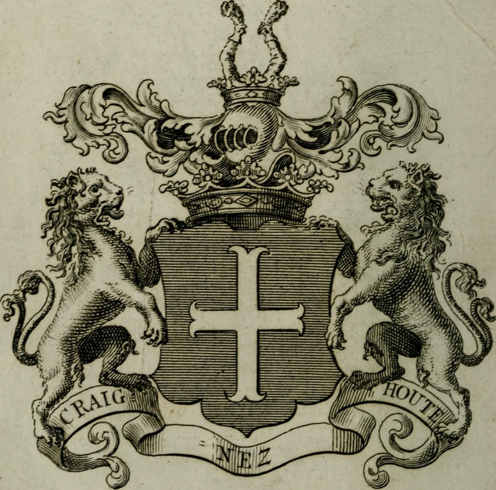 An illustration from The peerage of England : containing a genealogical and historical account of all the peers of England ... : collected from records, old wills, authentick manuscripts, our most approv'd historians, and other authorities, 1735, leaf 29