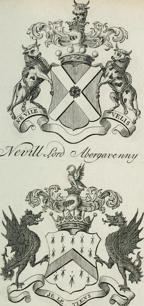 An illustration from The peerage of England : containing a genealogical and historical account of all the peers of England ... : collected from records, old wills, authentick manuscripts, our most approv'd historians, and other authorities, 1735, leaf 32