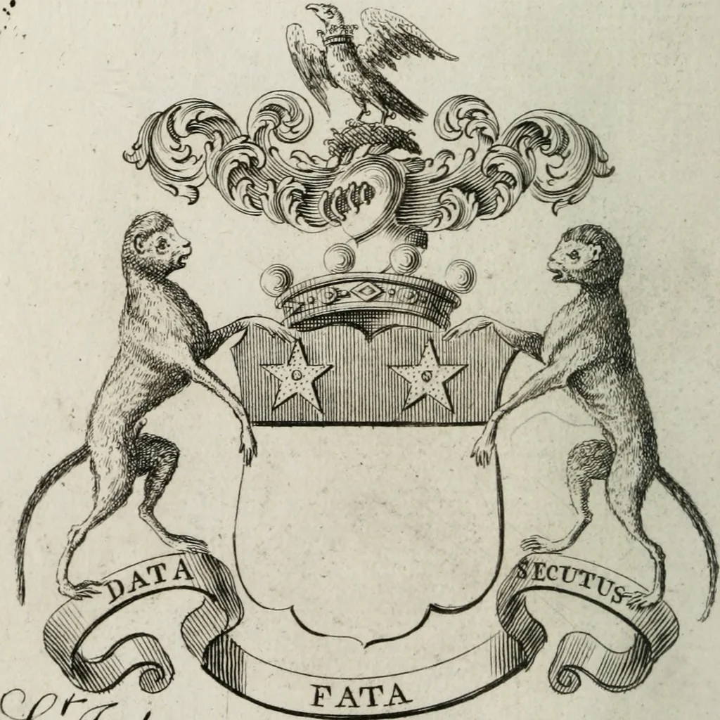An illustration from The peerage of England : containing a genealogical and historical account of all the peers of England ... : collected from records, old wills, authentick manuscripts, our most approv'd historians, and other authorities, 1735, leaf 37
