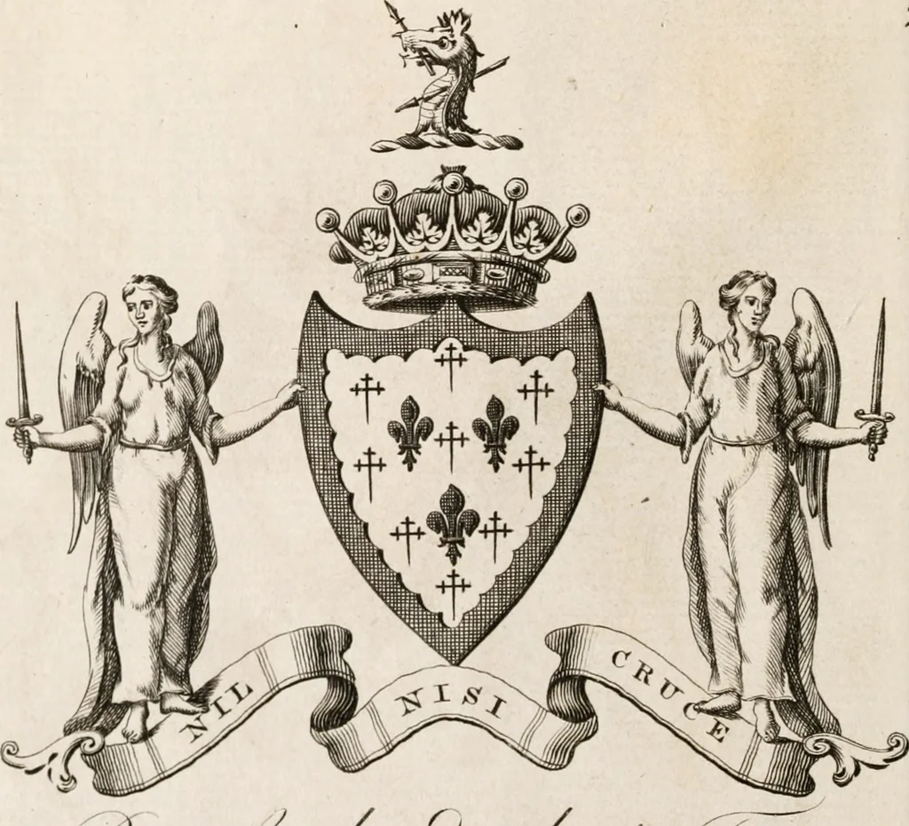 An illustration from The peerage of Ireland : or, A genealogical history of the present nobility of that kingdom, 1789, leaf 17