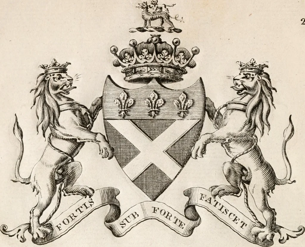 An illustration from The peerage of Ireland : or, A genealogical history of the present nobility of that kingdom, 1789, leaf 21