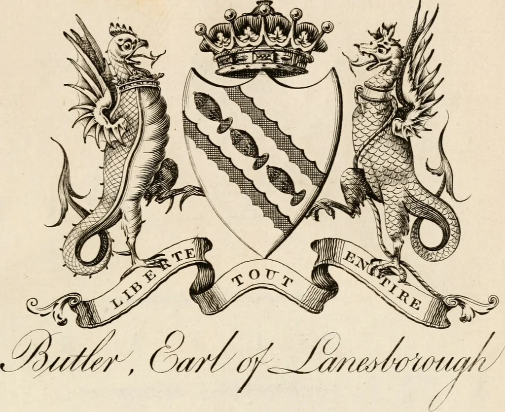 An illustration from The peerage of Ireland : or, A genealogical history of the present nobility of that kingdom, 1789, leaf 24