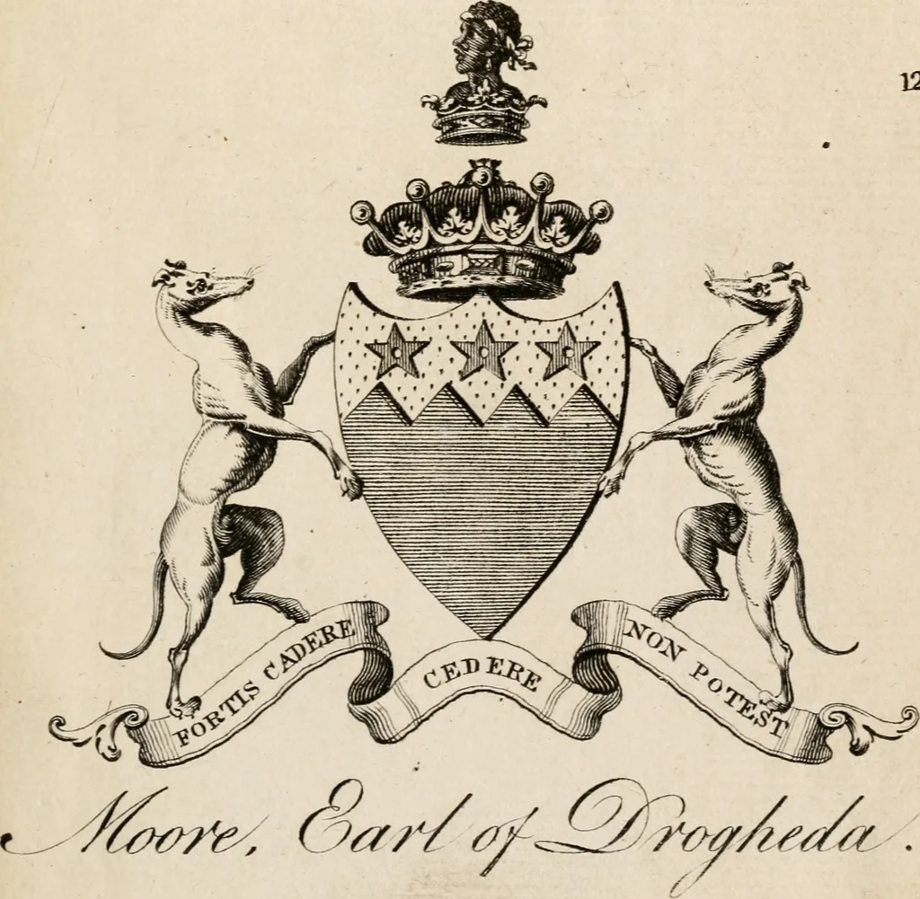 An illustration from The peerage of Ireland : or, A genealogical history of the present nobility of that kingdom, 1789, leaf 6