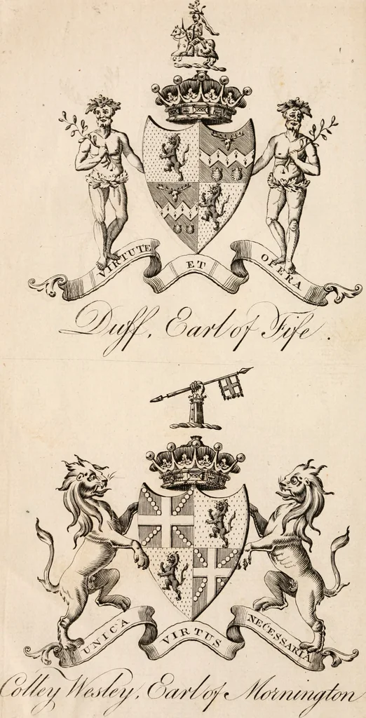 An illustration from The peerage of Ireland : or, A genealogical history of the present nobility of that kingdom, 1789, leaf 13