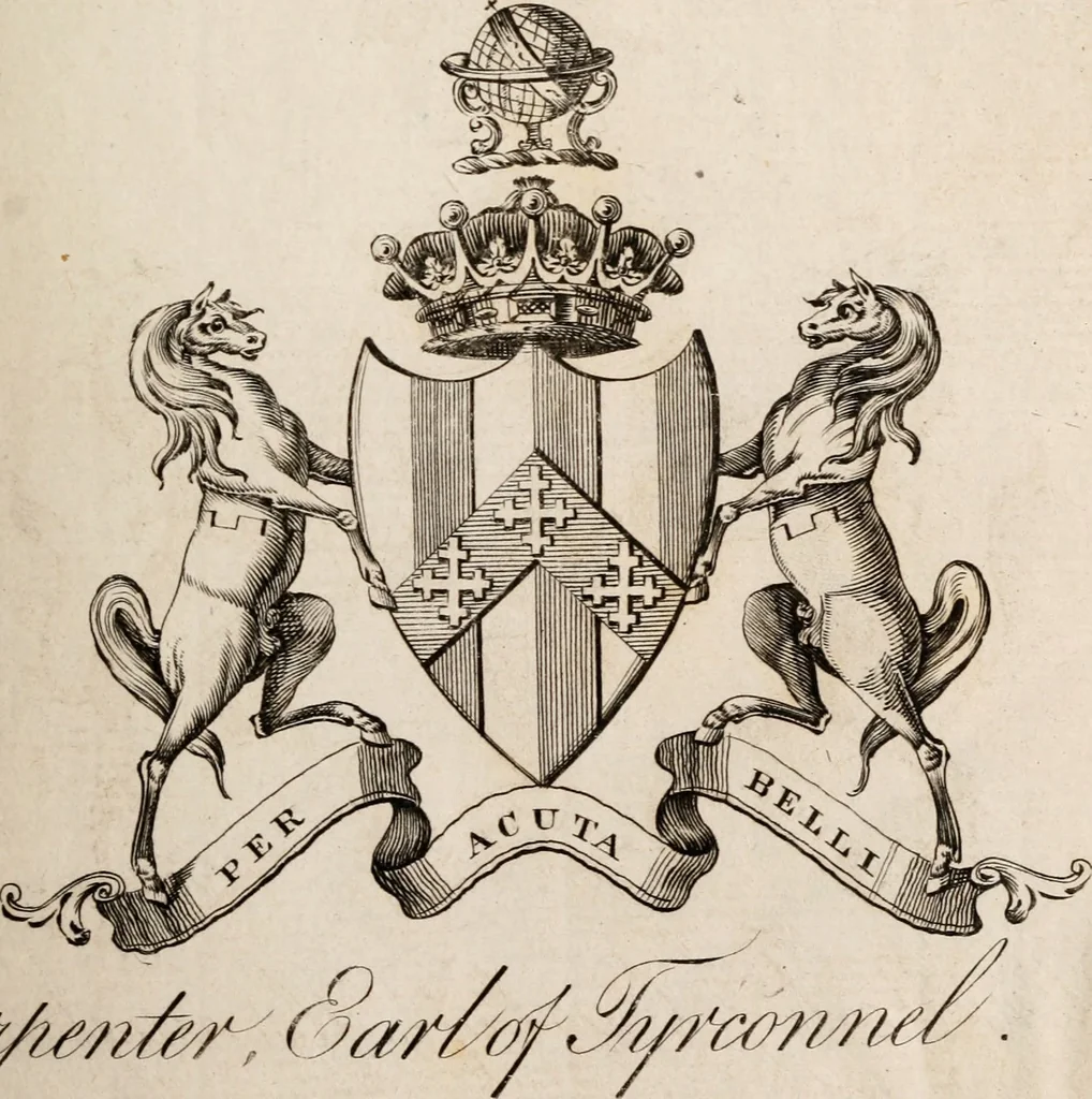 An illustration from The peerage of Ireland : or, A genealogical history of the present nobility of that kingdom, 1789, leaf 14