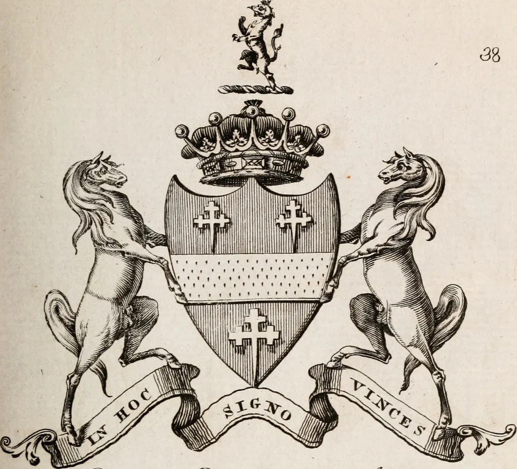 An illustration from The peerage of Ireland : or, A genealogical history of the present nobility of that kingdom, 1789, leaf 18