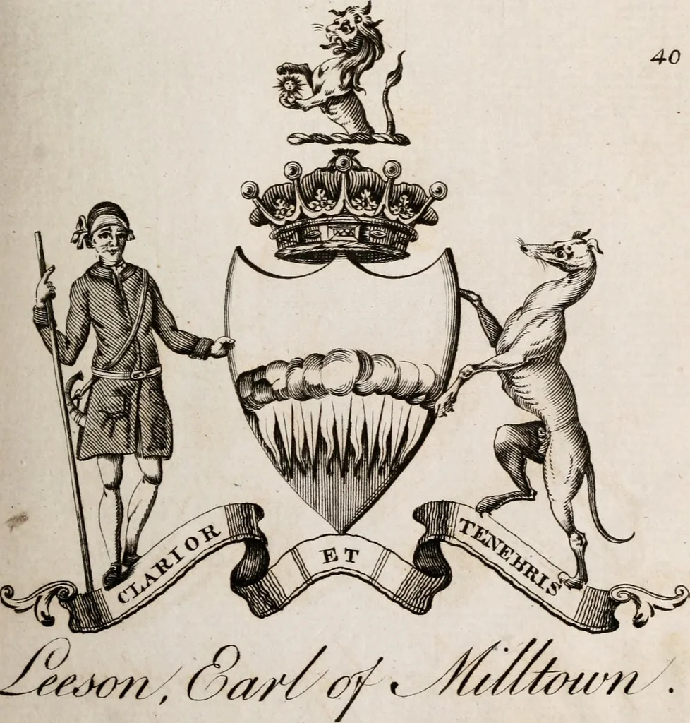 An illustration from The peerage of Ireland : or, A genealogical history of the present nobility of that kingdom, 1789, leaf 18