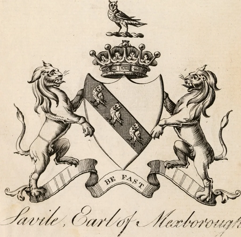 An illustration from The peerage of Ireland : or, A genealogical history of the present nobility of that kingdom, 1789, leaf 19