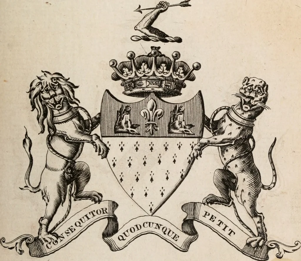 An illustration from The peerage of Ireland : or, A genealogical history of the present nobility of that kingdom, 1789, leaf 20