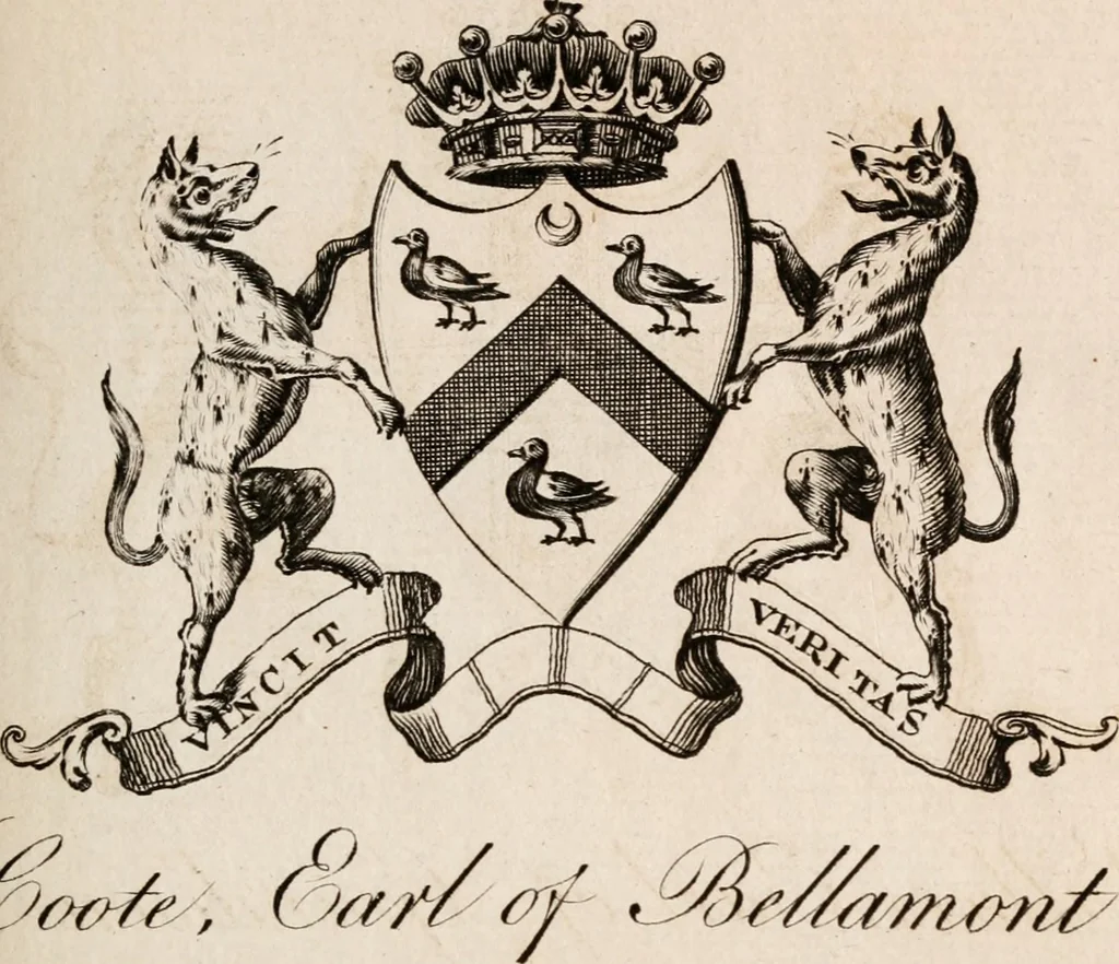 An illustration from The peerage of Ireland : or, A genealogical history of the present nobility of that kingdom, 1789, leaf 24