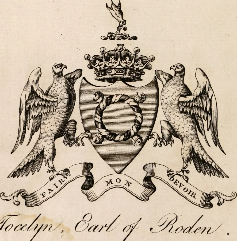 An illustration from The peerage of Ireland : or, A genealogical history of the present nobility of that kingdom, 1789, leaf 27
