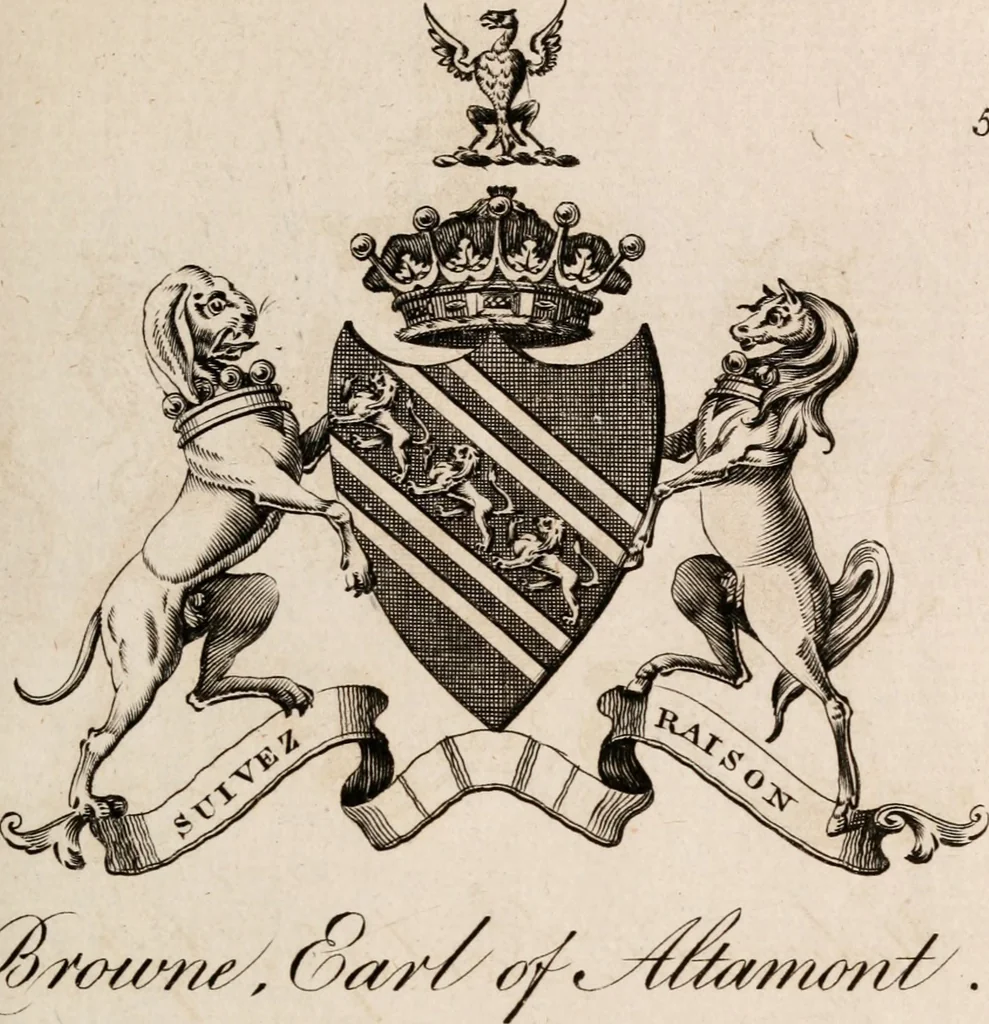 An illustration from The peerage of Ireland : or, A genealogical history of the present nobility of that kingdom, 1789, leaf 28