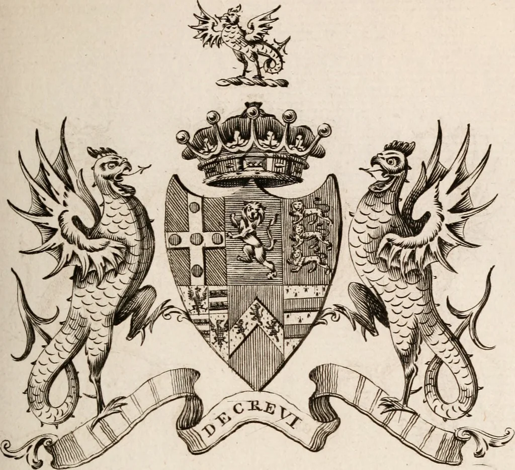 An illustration from The peerage of Ireland : or, A genealogical history of the present nobility of that kingdom, 1789, leaf 32