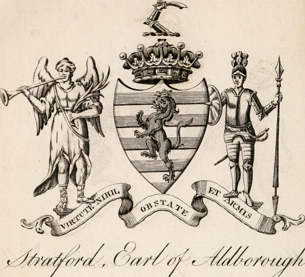 An illustration from The peerage of Ireland : or, A genealogical history of the present nobility of that kingdom, 1789, leaf 35