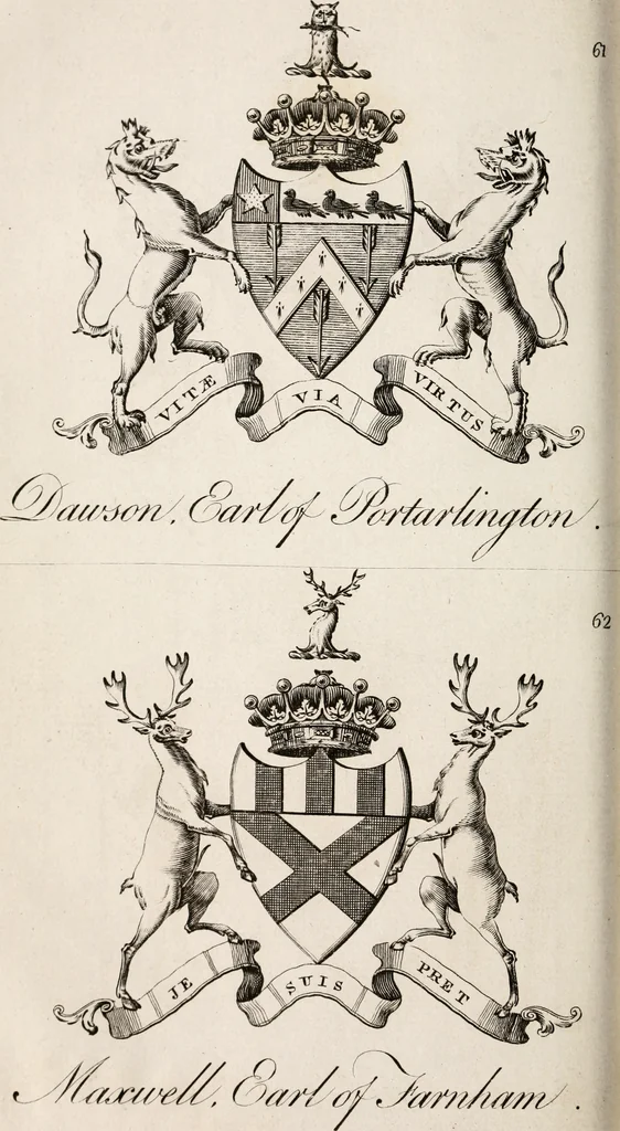 An illustration from The peerage of Ireland : or, A genealogical history of the present nobility of that kingdom, 1789, leaf 39