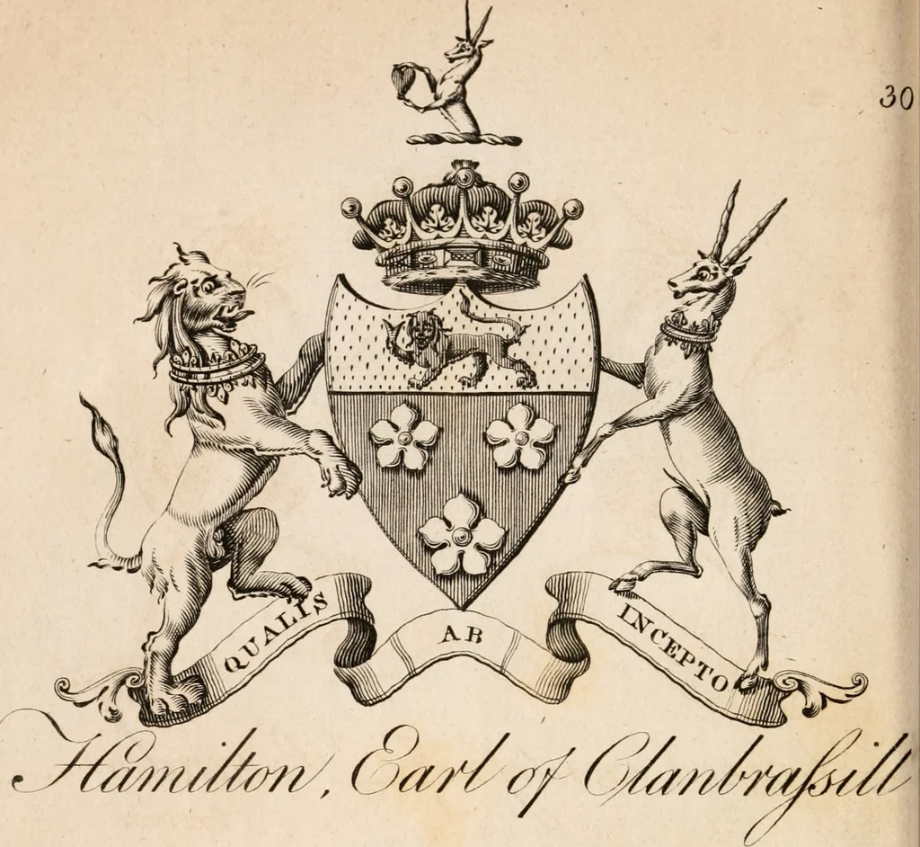 An illustration from The peerage of Ireland : or, A genealogical history of the present nobility of that kingdom, 1789, leaf 9