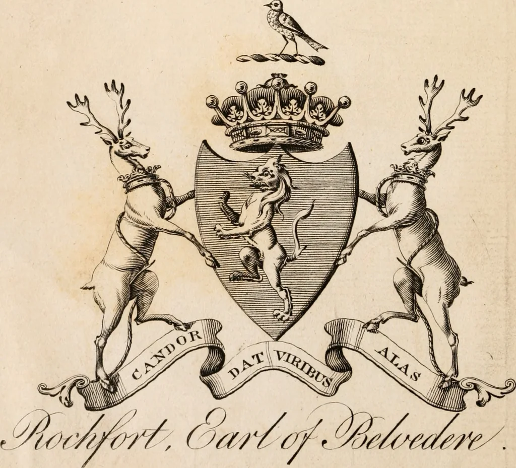 An illustration from The peerage of Ireland : or, A genealogical history of the present nobility of that kingdom, 1789, leaf 9