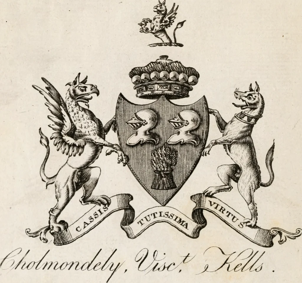 An illustration from The peerage of Ireland : or, A genealogical history of the present nobility of that kingdom, 1789, leaf 13