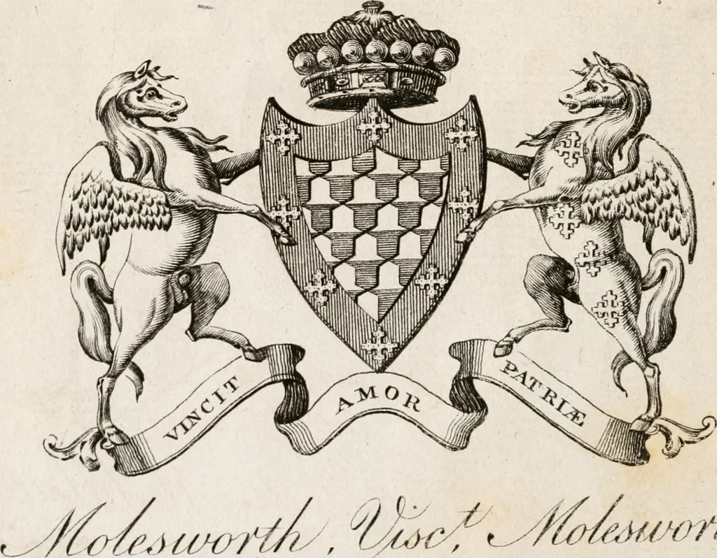 An illustration from The peerage of Ireland : or, A genealogical history of the present nobility of that kingdom, 1789, leaf 17