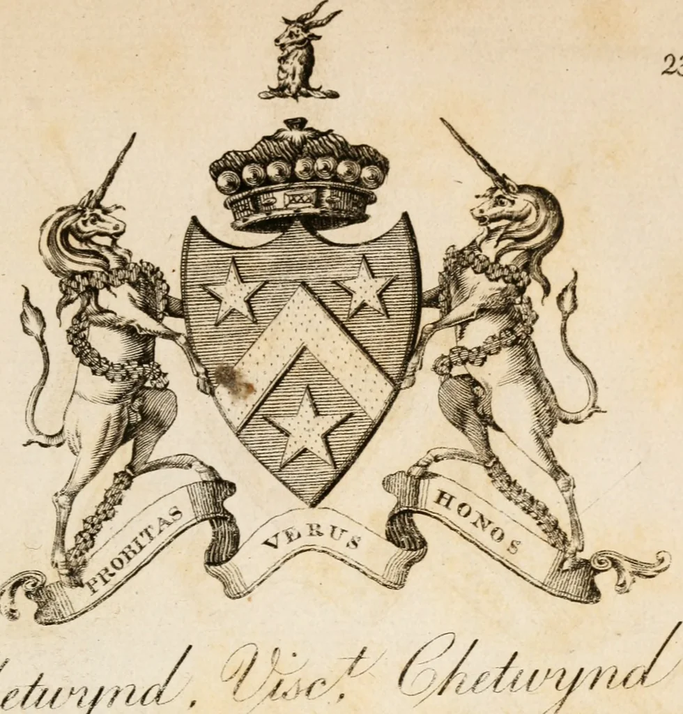 An illustration from The peerage of Ireland : or, A genealogical history of the present nobility of that kingdom, 1789, leaf 18