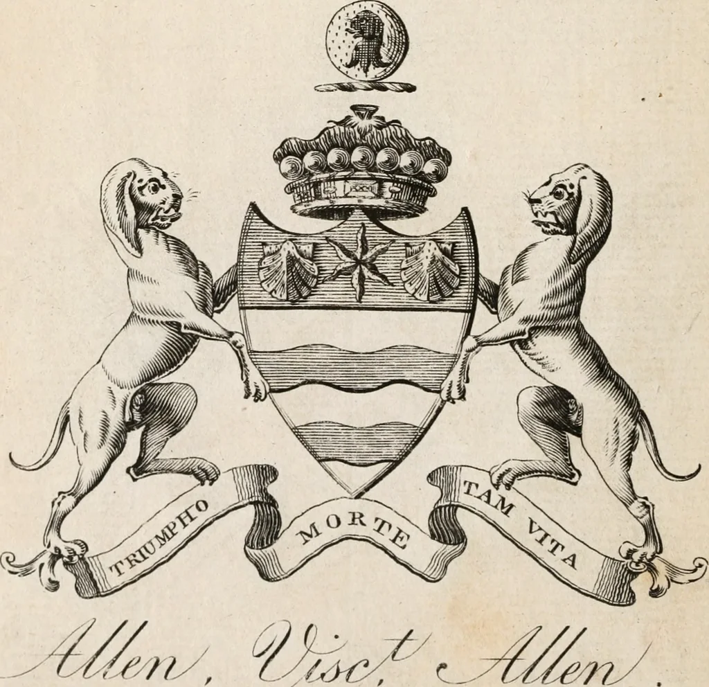 An illustration from The peerage of Ireland : or, A genealogical history of the present nobility of that kingdom, 1789, leaf 21