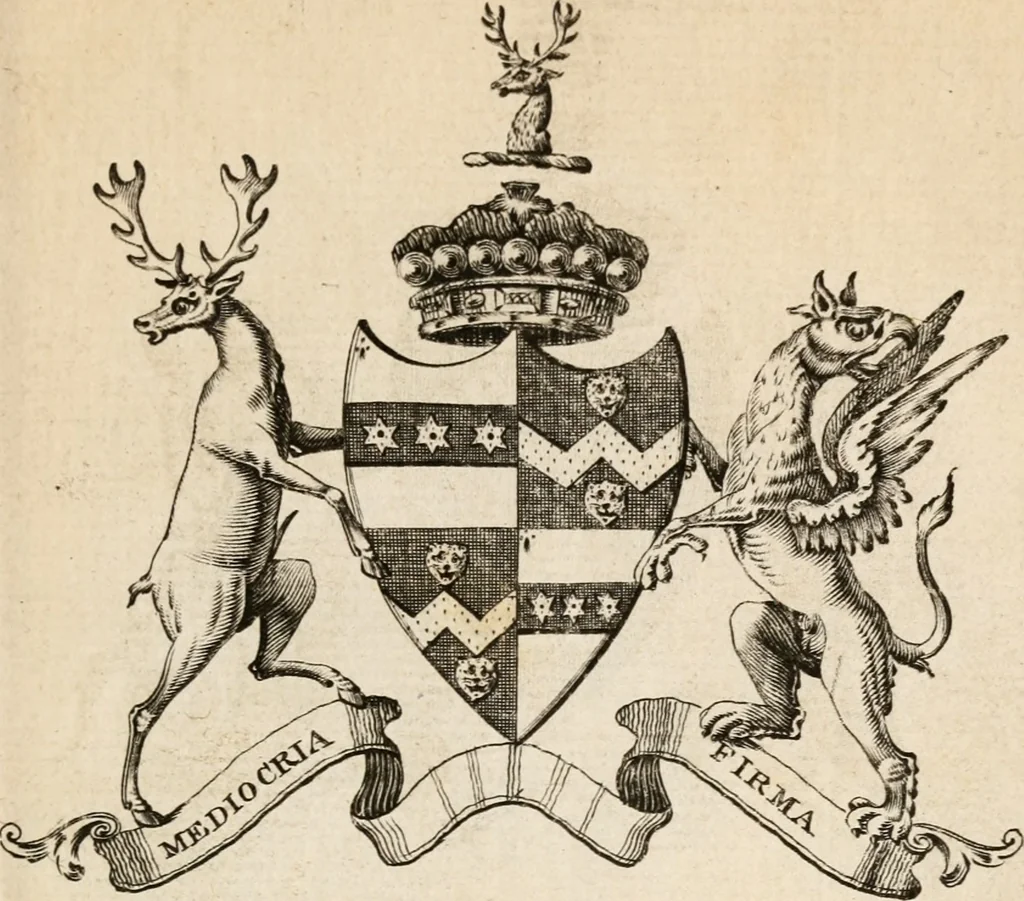 An illustration from The peerage of Ireland : or, A genealogical history of the present nobility of that kingdom, 1789, leaf 22