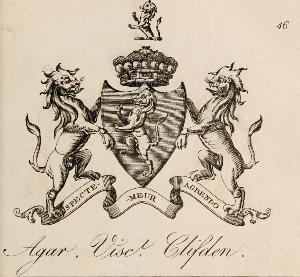 An illustration from The peerage of Ireland : or, A genealogical history of the present nobility of that kingdom, 1789, leaf 16