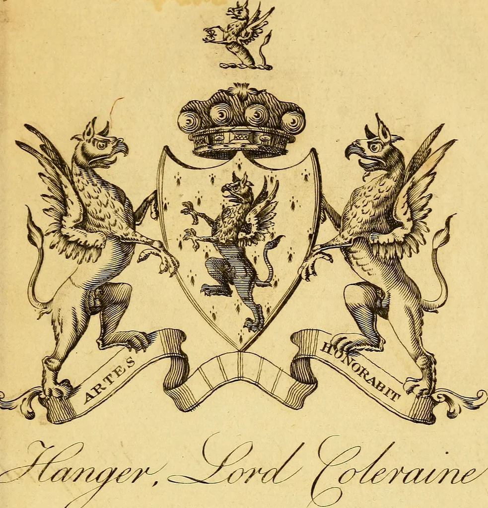 An illustration from The peerage of Ireland : or, A genealogical history of the present nobility of that kingdom, 1789, leaf 16